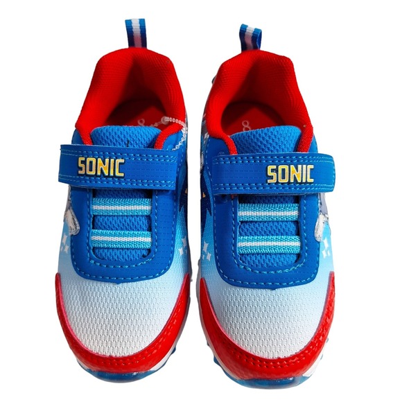 SONIC Toddler Light Up Walking Sneakers Size 7 (15cms) Blue Lightweight Shoes - Picture 11 of 16